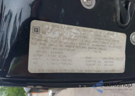 1995 Chevrolet Gmt-400 K1500 from USA, damaged, VIN 1GCEK14K4SZ273720